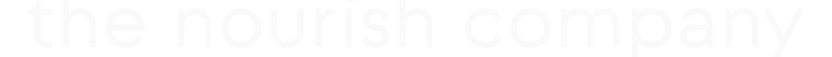 Teh nourish company Logo in white